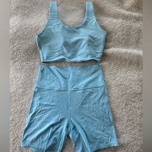 JoyLab Light Blue Sports Bra and Shorts Set